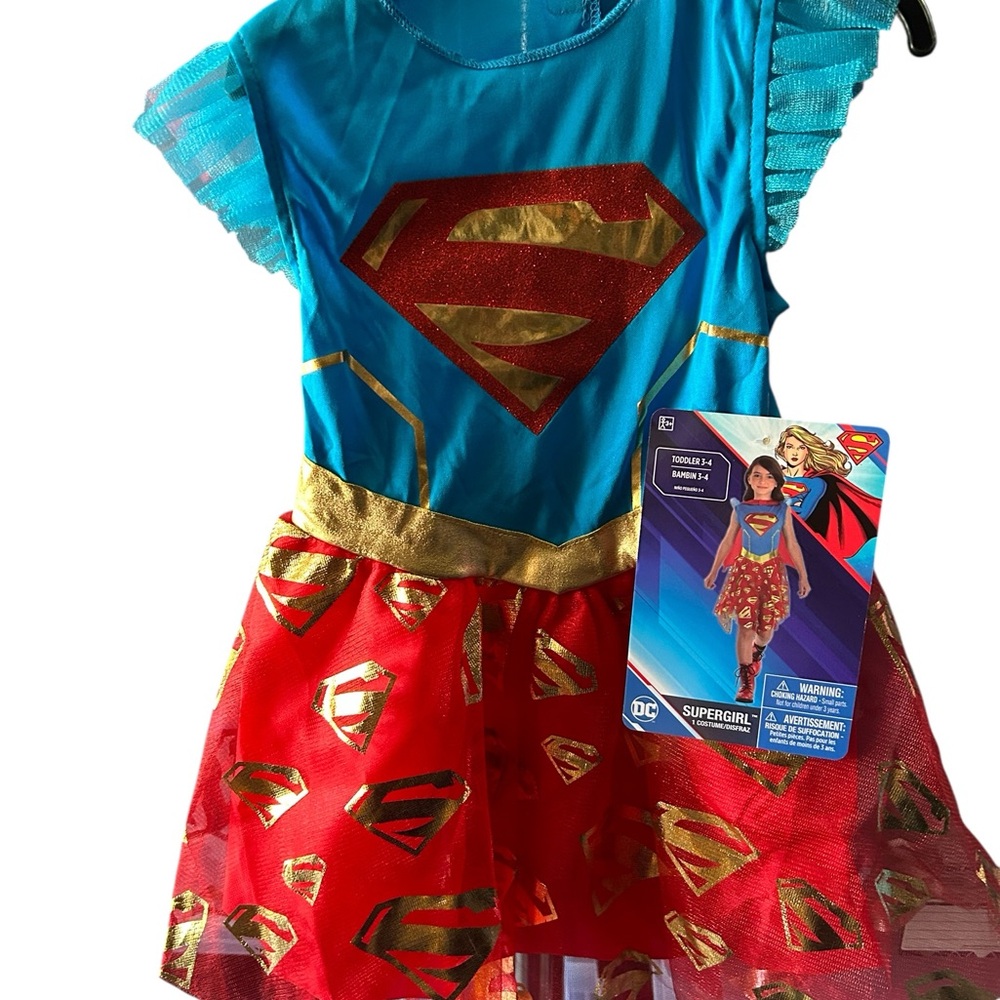 Supergirl Kids Costume - Red and Blue toddler 3-4